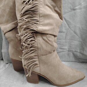 Western Boho Faux Suede Fringe Boot
